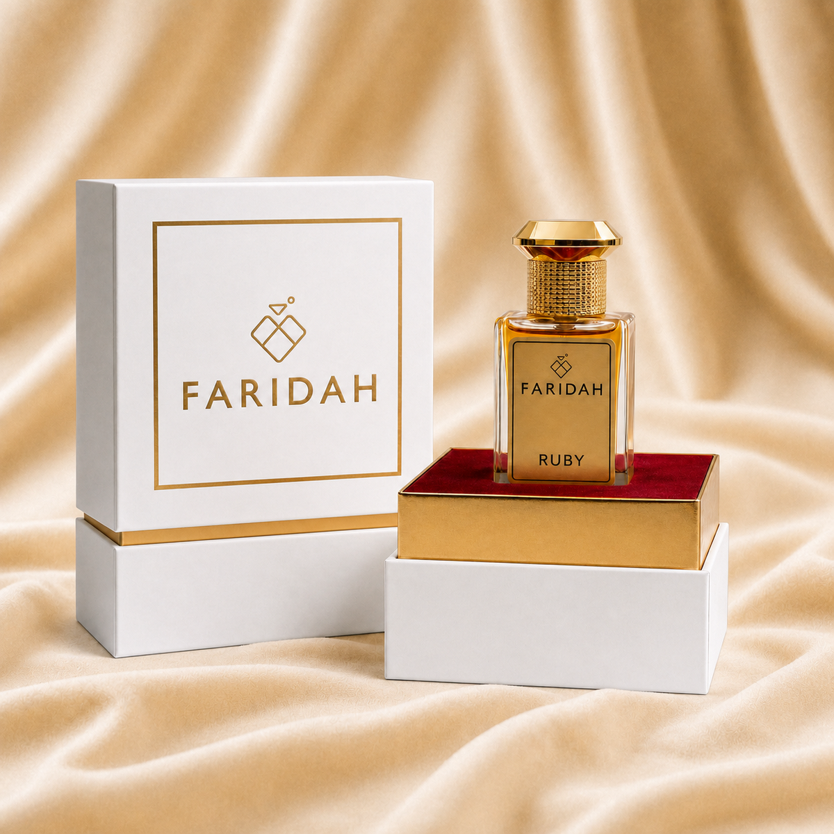 Ruby Gems Collection by Faridah 30ml luxury perfume bottle close-up detail