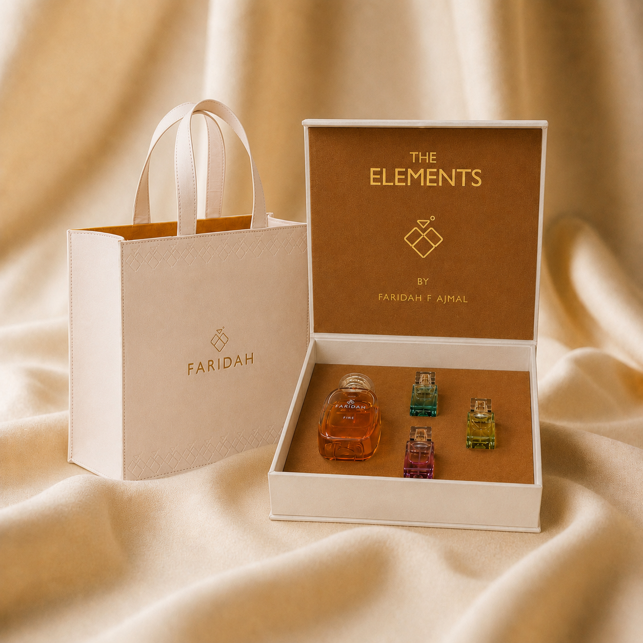 Fire - The Elements Collection by Faridah in luxury gift bag - premium Arabic perfume packaging