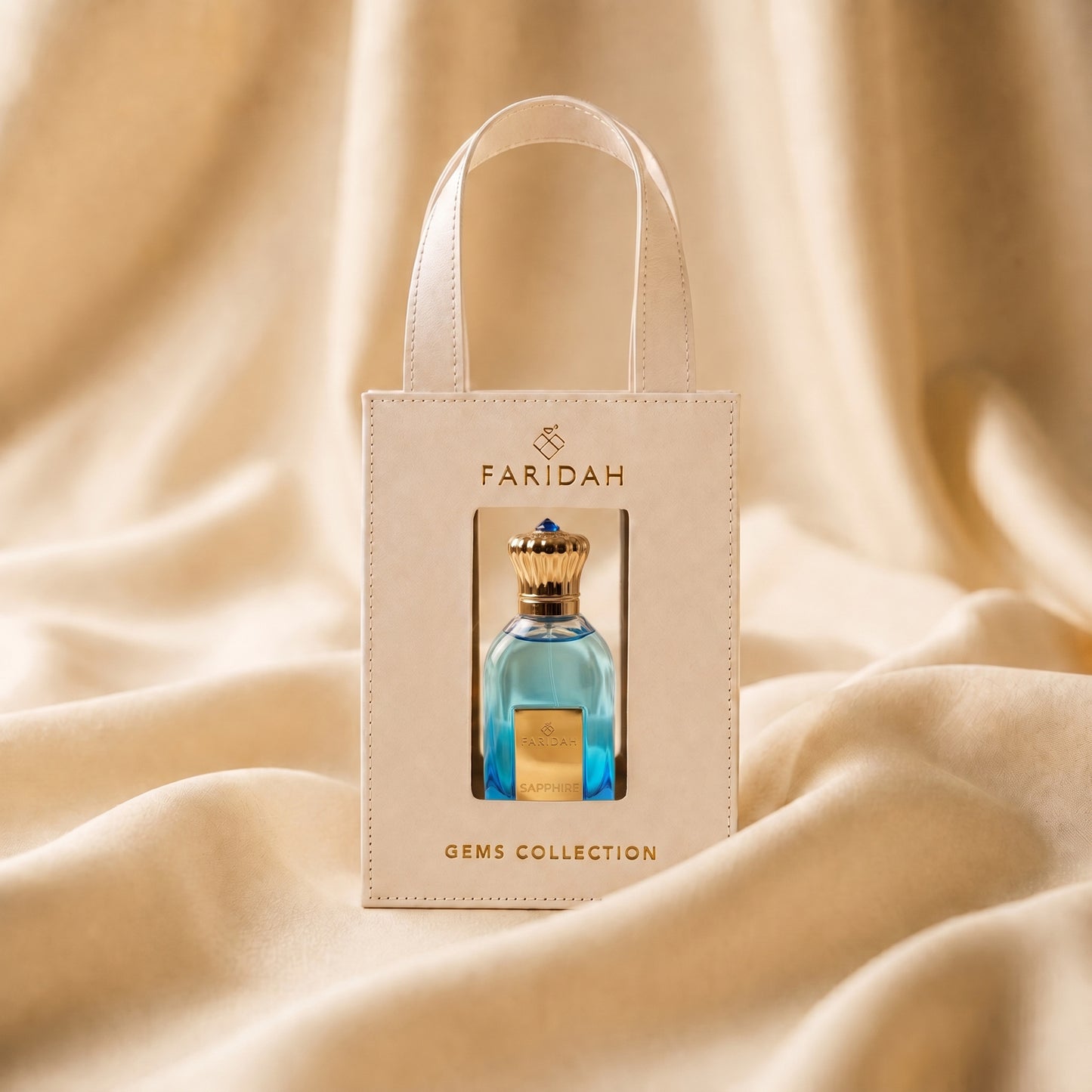 Sapphire Gems Collection Faridah perfume with luxury gift bag premium Arabic fragrance packaging